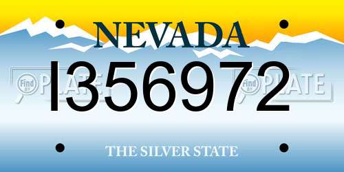 I356972 Nevada License Plate