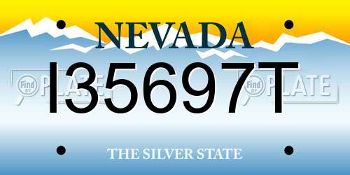 I35697T Nevada License Plate