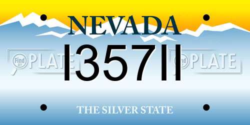I357II Nevada License Plate