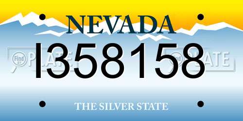 I358158 Nevada License Plate