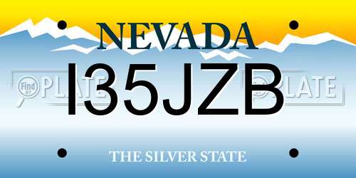 I35JZB Nevada License Plate