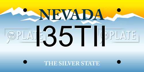 I35TII Nevada License Plate