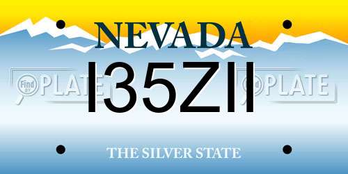 I35ZII Nevada License Plate
