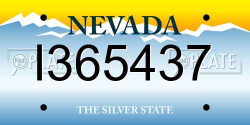 I365437 Nevada License Plate