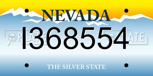 I368554 Nevada License Plate