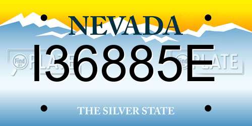 I36885E Nevada License Plate