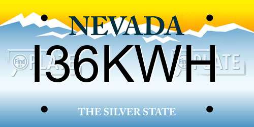 I36KWH Nevada License Plate