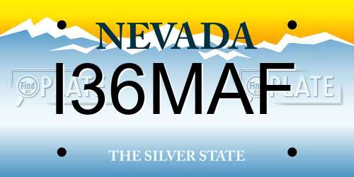 I36MAF Nevada License Plate