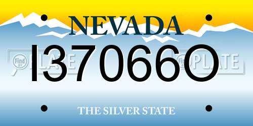 I37066O Nevada License Plate