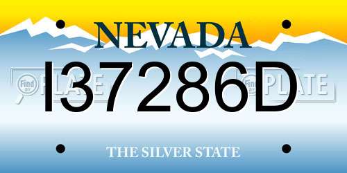 I37286D Nevada License Plate