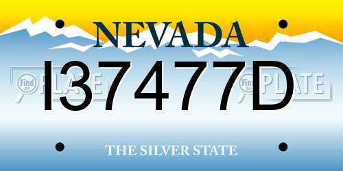 I37477D Nevada License Plate