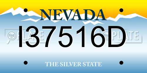 I37516D Nevada License Plate