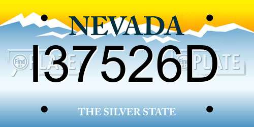 I37526D Nevada License Plate