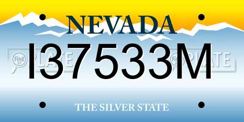 I37533M Nevada License Plate