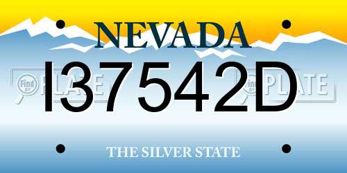 I37542D Nevada License Plate