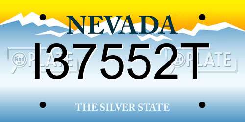 I37552T Nevada License Plate