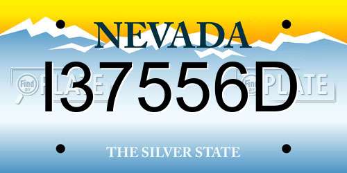 I37556D Nevada License Plate