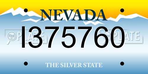 I375760 Nevada License Plate