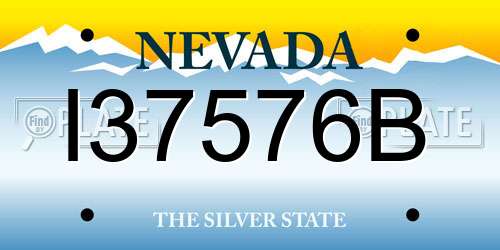 I37576B Nevada License Plate