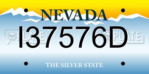I37576D Nevada License Plate