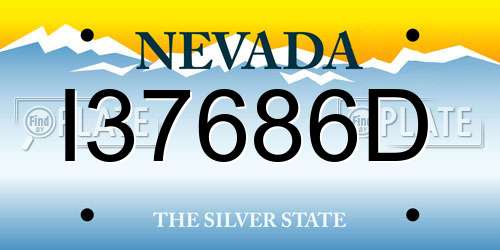 I37686D Nevada License Plate