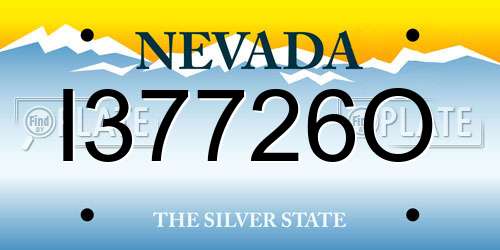 I37726O Nevada License Plate