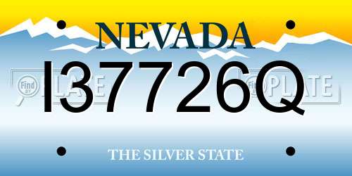 I37726Q Nevada License Plate