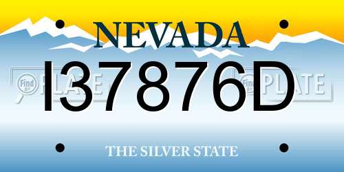 I37876D Nevada License Plate