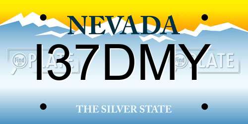I37DMY Nevada License Plate