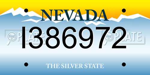 I386972 Nevada License Plate