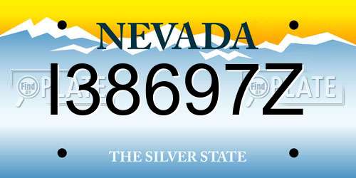 I38697Z Nevada License Plate