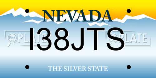 I38JTS Nevada License Plate