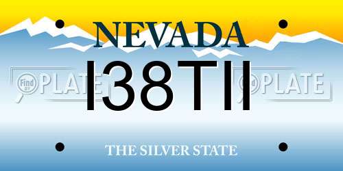 I38TII Nevada License Plate