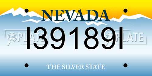 I39189I Nevada License Plate