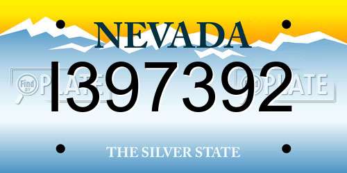 I397392 Nevada License Plate