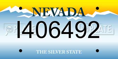 I406492 Nevada License Plate