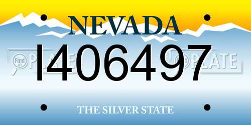 I406497 Nevada License Plate