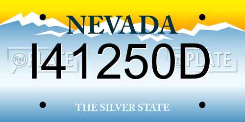 I41250D Nevada License Plate