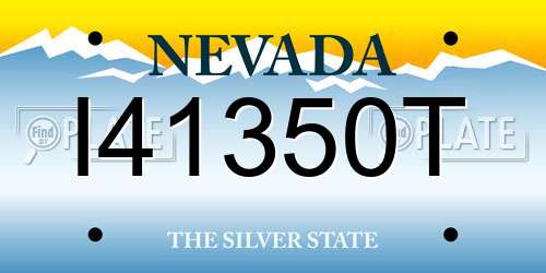 I41350T Nevada License Plate