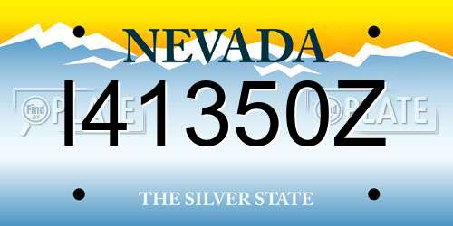 I41350Z Nevada License Plate