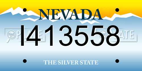 I413558 Nevada License Plate