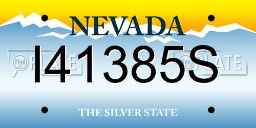 I41385S Nevada License Plate