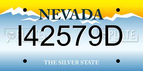 I42579D Nevada License Plate