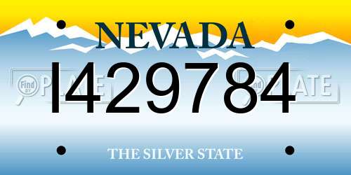 I429784 Nevada License Plate