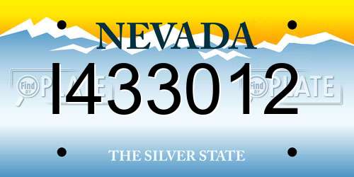 I433012 Nevada License Plate