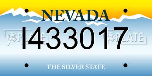 I433017 Nevada License Plate