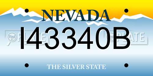 I43340B Nevada License Plate