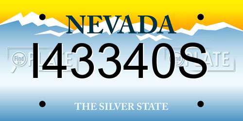 I43340S Nevada License Plate