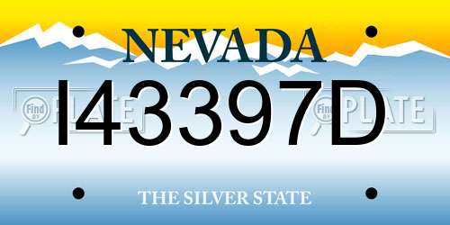 I43397D Nevada License Plate