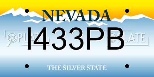 I433PB Nevada License Plate